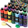 TMOL 18 Colors Acrylic Paint Set (250 ml/8.45 oz Large Bottles), Non-Toxic for Kids & Adults, Acrylic Paint Bulk on Wood, Glass, Ceramic, Art Painting Supplies with Palette Knife & Art Sponge