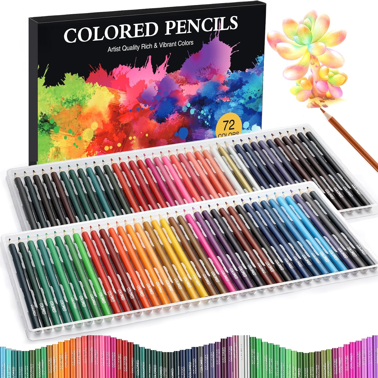 TMOL 72 Pack Colored Pencils for Adult Coloring Books with Soft Oil-Based Cores, Color Pencil Set for Sketching Blending Layering, Art Supplies for Kids Teens Adults Beginners Artists