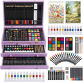 175 Piece Deluxe Art Set with 2 Drawing Pads, Acrylic Paints, Crayons, Colored Pencils, Paint Set in Wooden Case, Professional Art Kit, Art Supplies for Adults, Teens and Artist, Paint Supplies